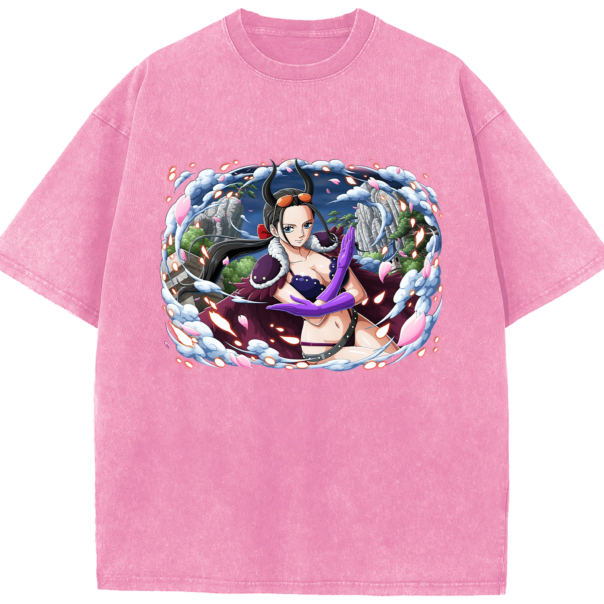 ワンピース ニコ・ロビン ONE PIECE Nico Robin 綿100% ヴィンテージ風 半袖Tシャツ（フロントプリント）